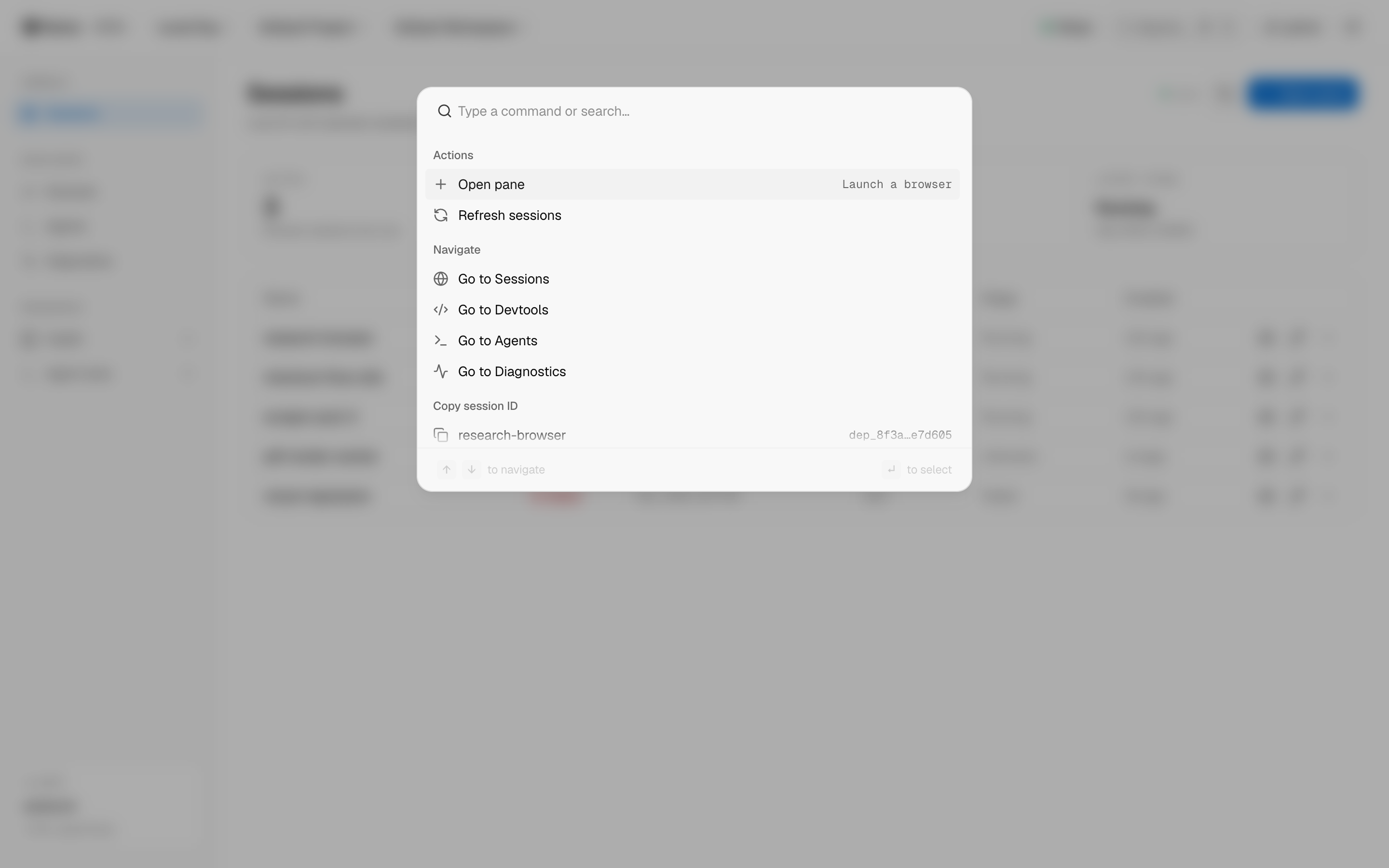 ⌘K does everything — Panes console